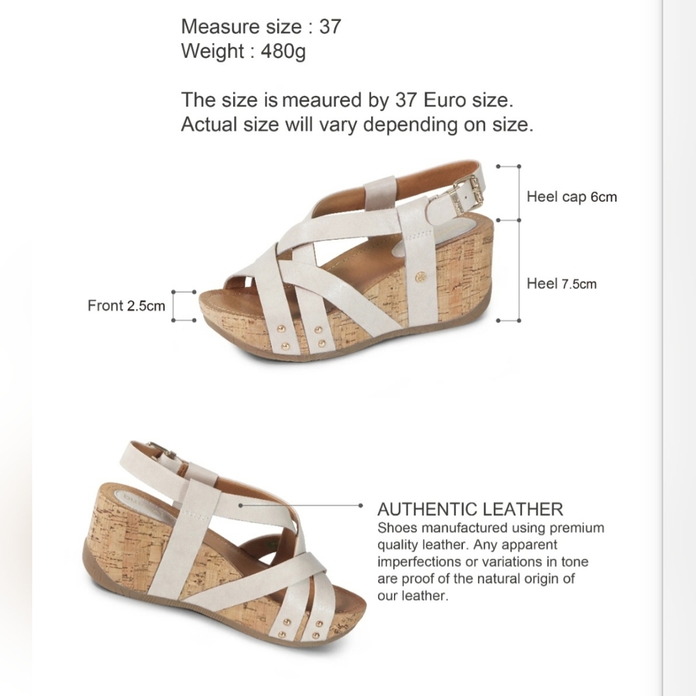 Bussola Formentera Cross Straps Wedge Sandals, Womens 37 EU (6-6.5 US) - Picture 13 of 14